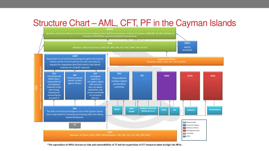 structure chart aml cft pf in the cayman islands