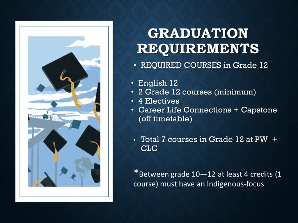 graduation requirements required courses in grade