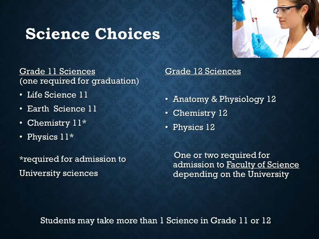 science choices