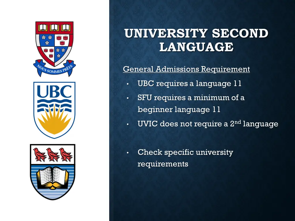 university second language