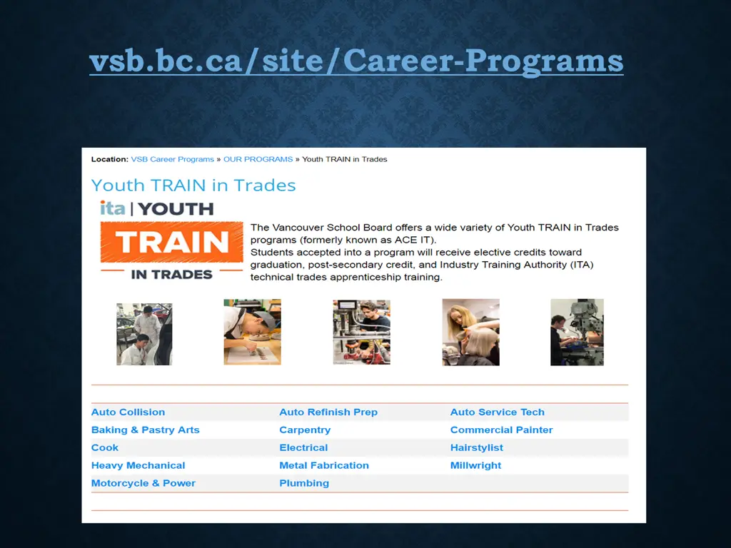 vsb bc ca site career programs