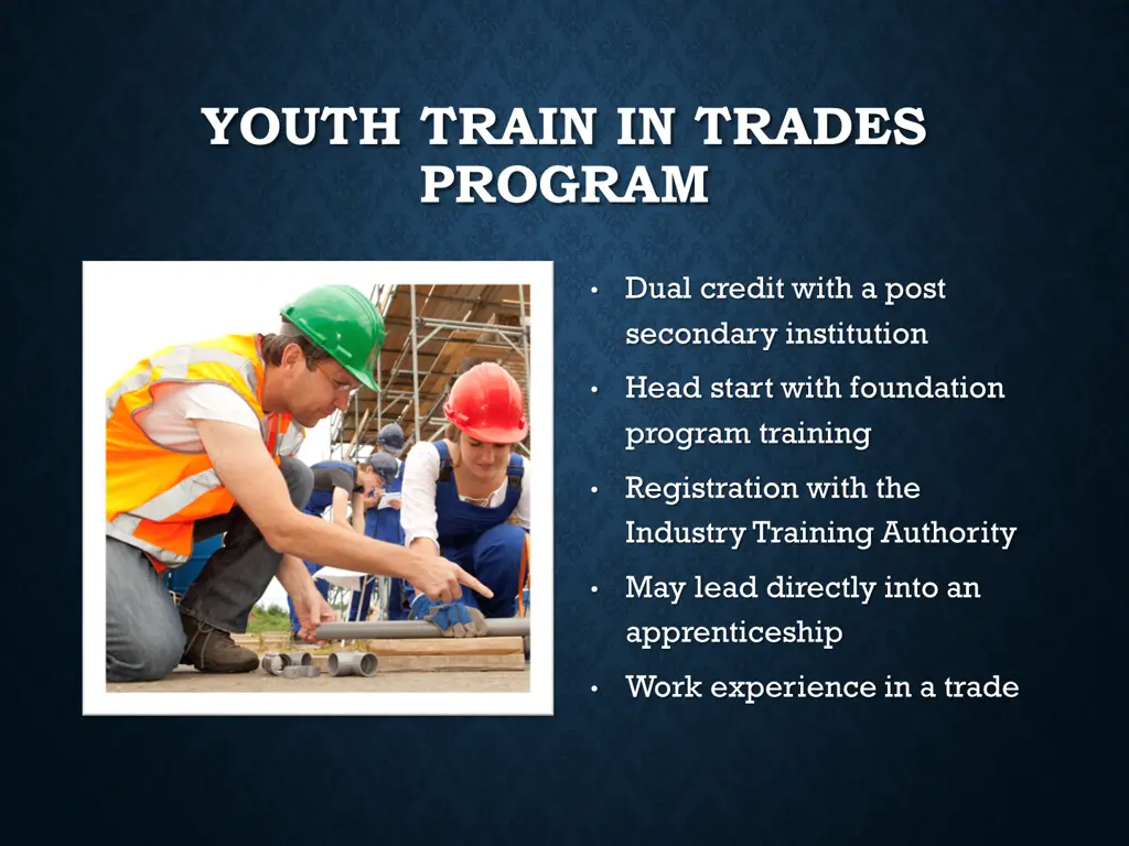 youth train in trades program