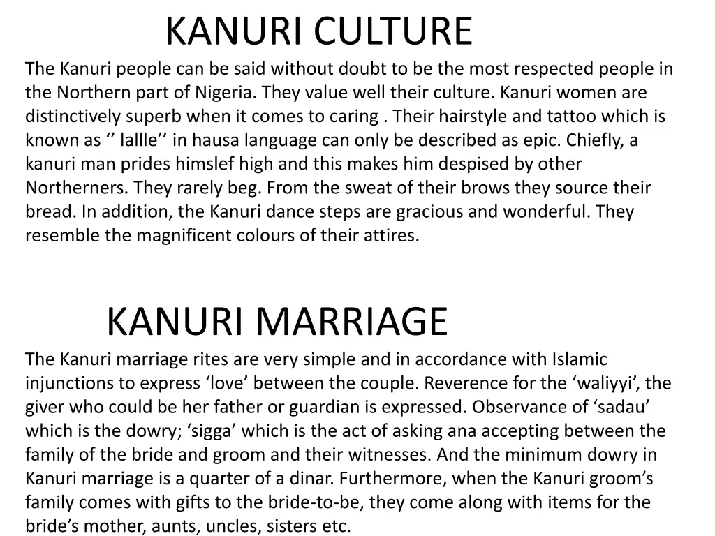 kanuri culture the kanuri people can be said