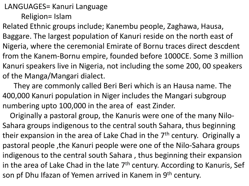 languages kanuri language religion islam related