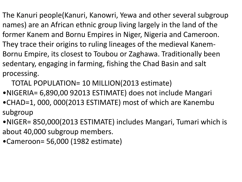 the kanuri people kanuri kanowri yewa and other