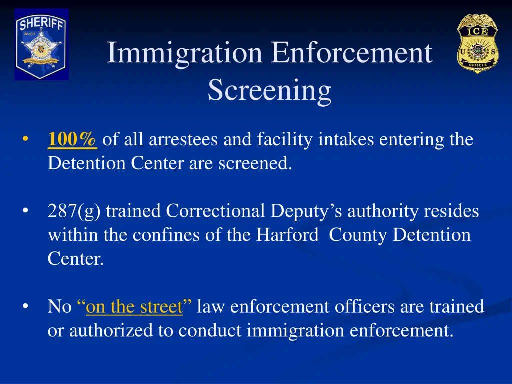 immigration enforcement screening