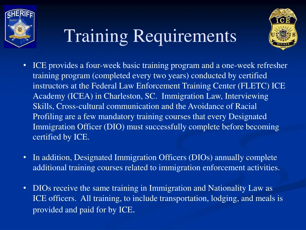 training requirements