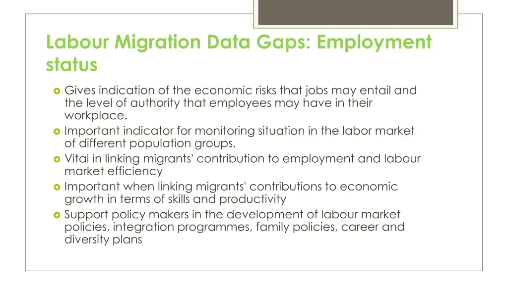 labour migration data gaps employment status