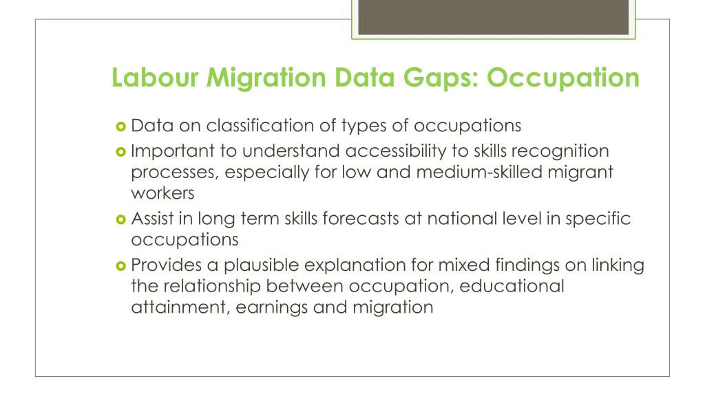 labour migration data gaps occupation