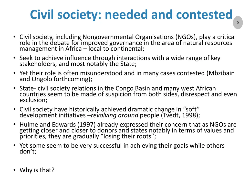 civil society needed and contested