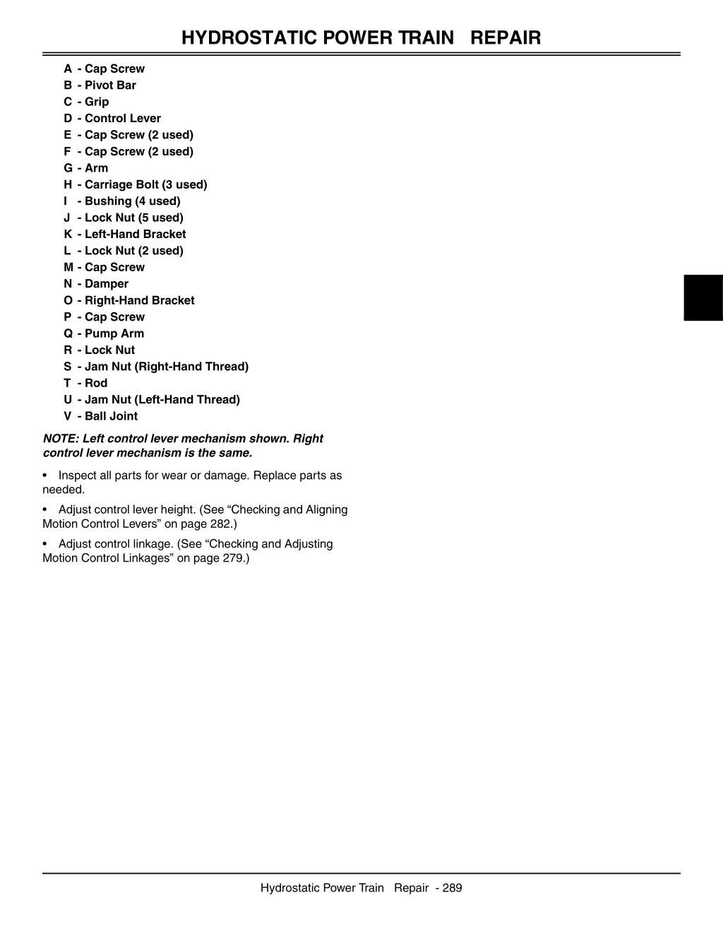 hydrostatic power train repair 4