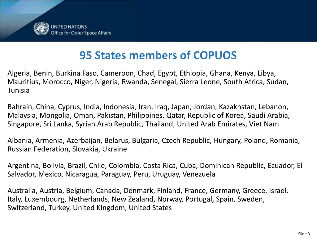 95 states members of copuos