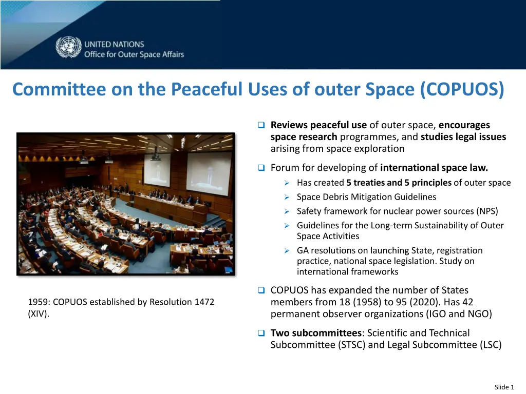 committee on the peaceful uses of outer space