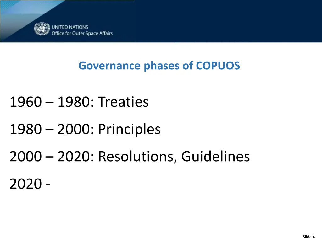 governance phases of copuos