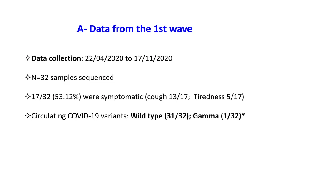 a data from the 1st wave