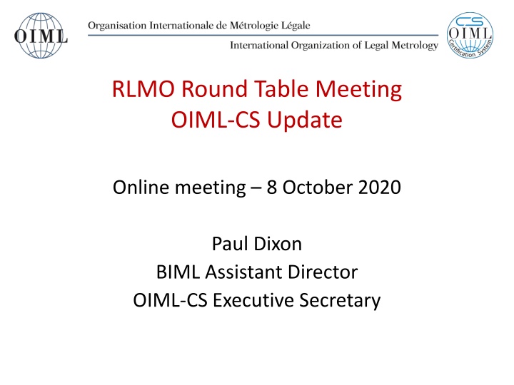 rlmo round table meeting oiml cs update