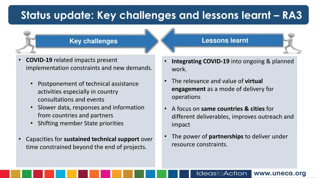 status update key challenges and lessons learnt