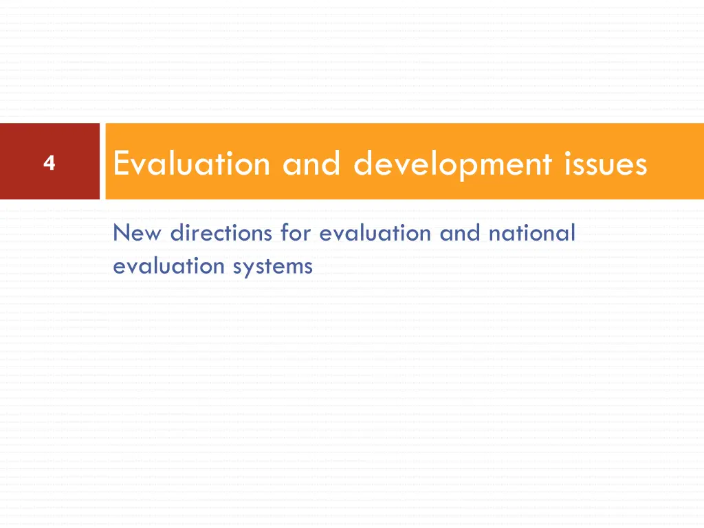 evaluation and development issues