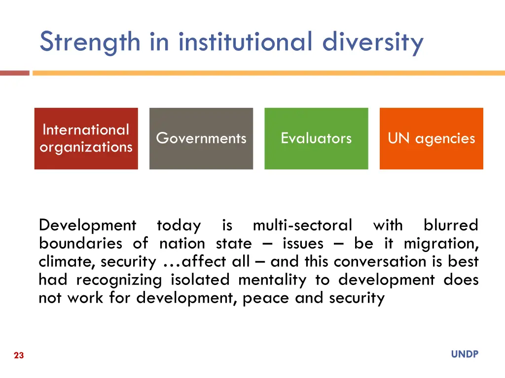 strength in institutional diversity