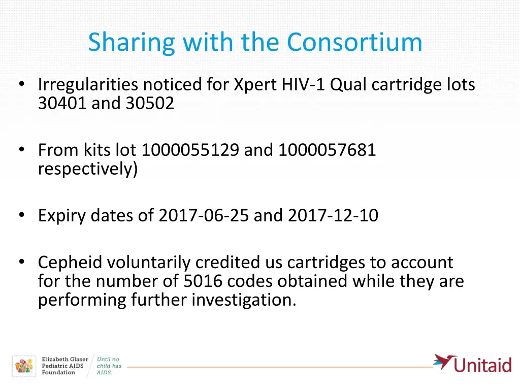 sharing with the consortium