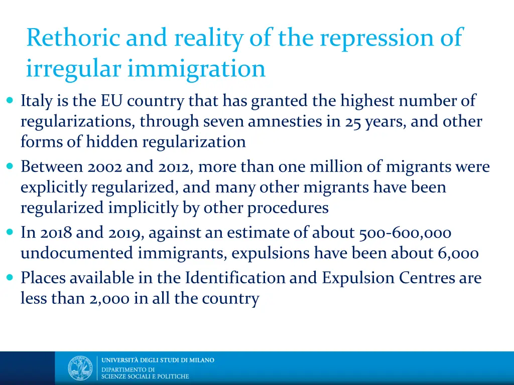 rethoric and reality of the repression