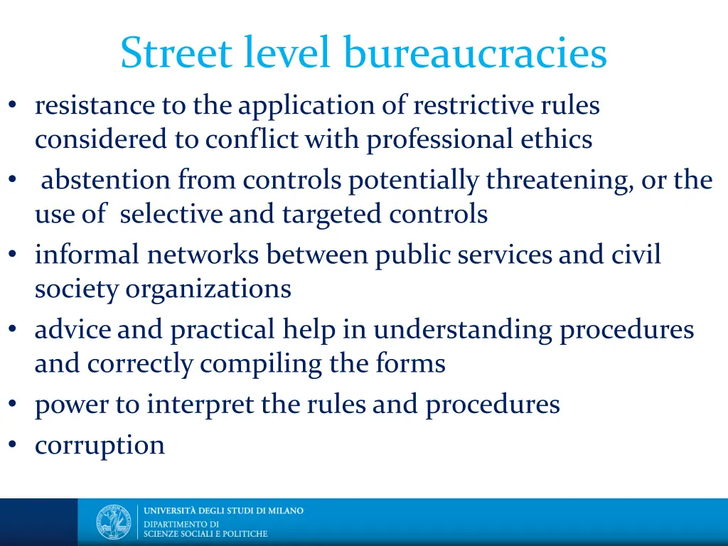 street level bureaucracies resistance