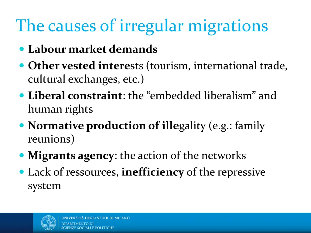 the causes of irregular migrations