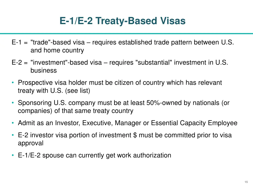 e 1 e 2 treaty based visas