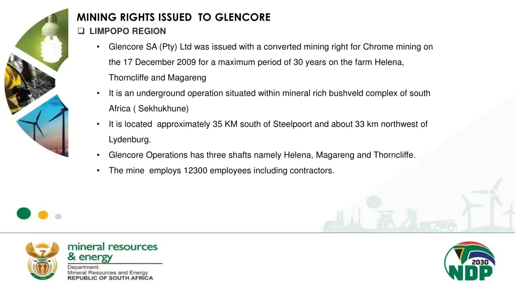 mining rights issued to glencore