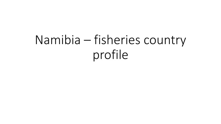 namibia fisheries country profile