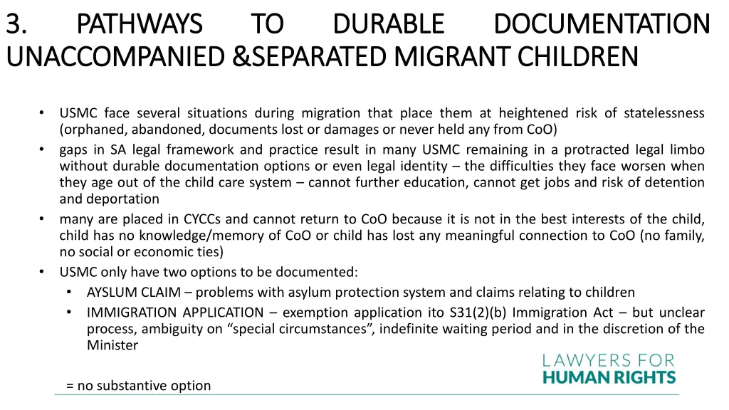 3 3 unaccompanied unaccompanied separated