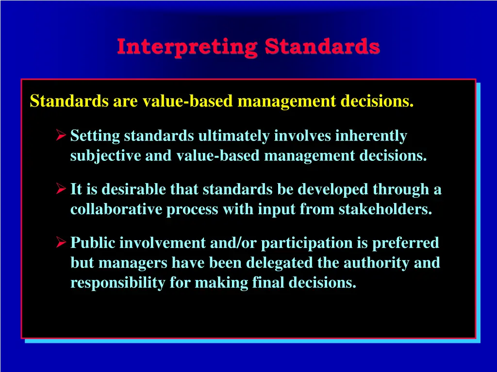 interpreting standards 1