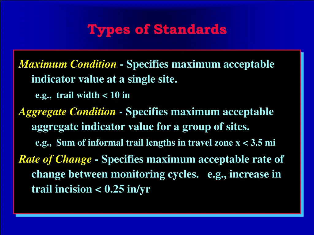 types of standards