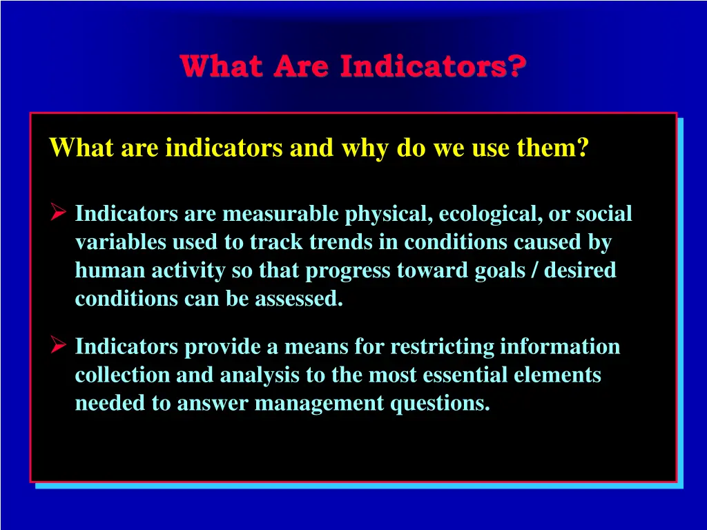 what are indicators