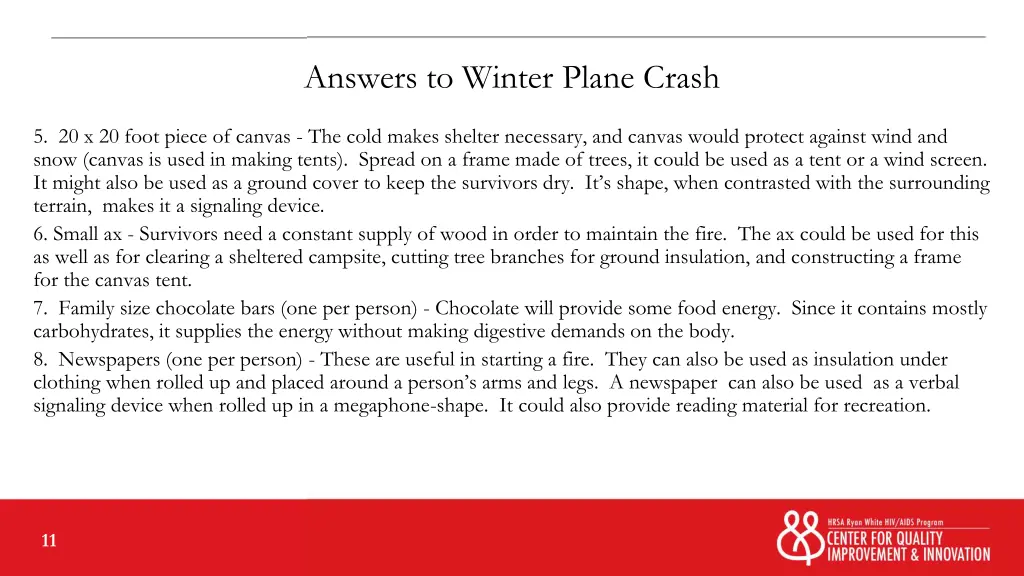 answers to winter plane crash 1