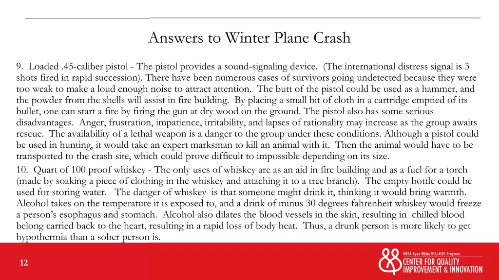 answers to winter plane crash 2