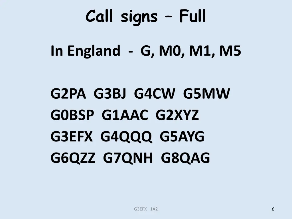 call signs full