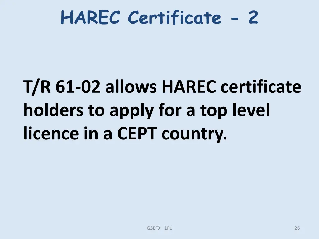 harec certificate 2