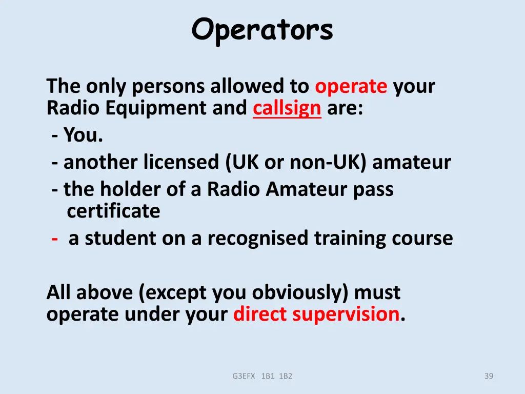 operators