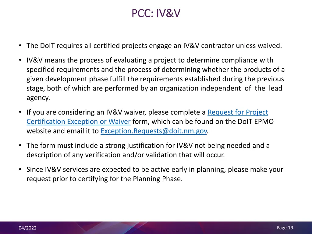 pcc iv v pcc iv v