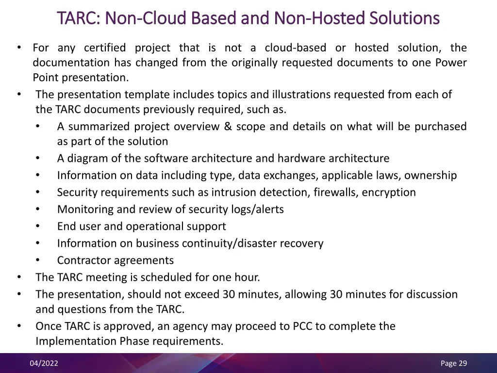 tarc non tarc non cloud based and non cloud based