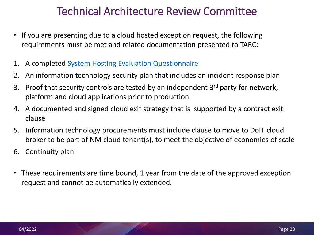 technical architecture review committee technical 3