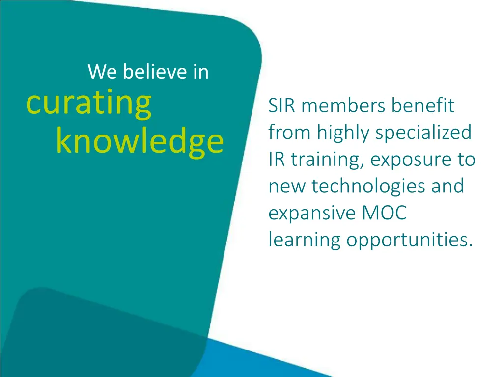 we believe in curating knowledge 1