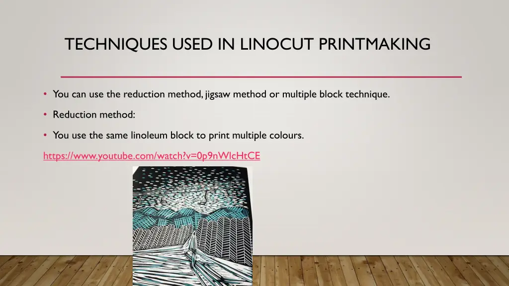 techniques used in linocut printmaking