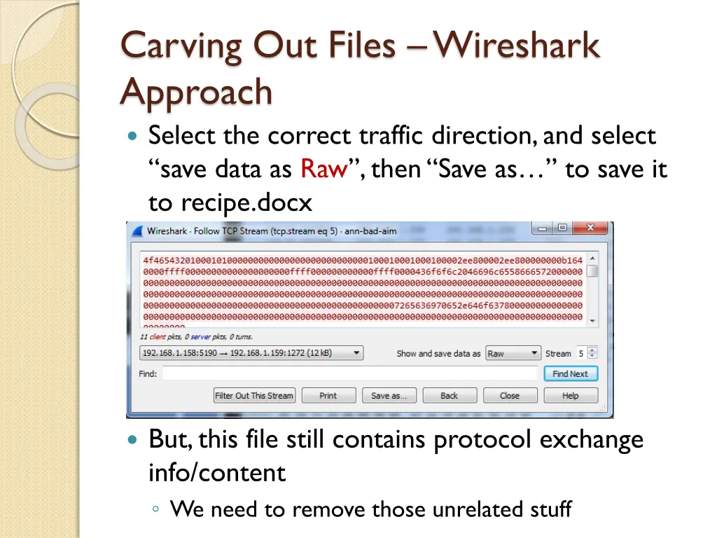 carving out files wireshark approach select