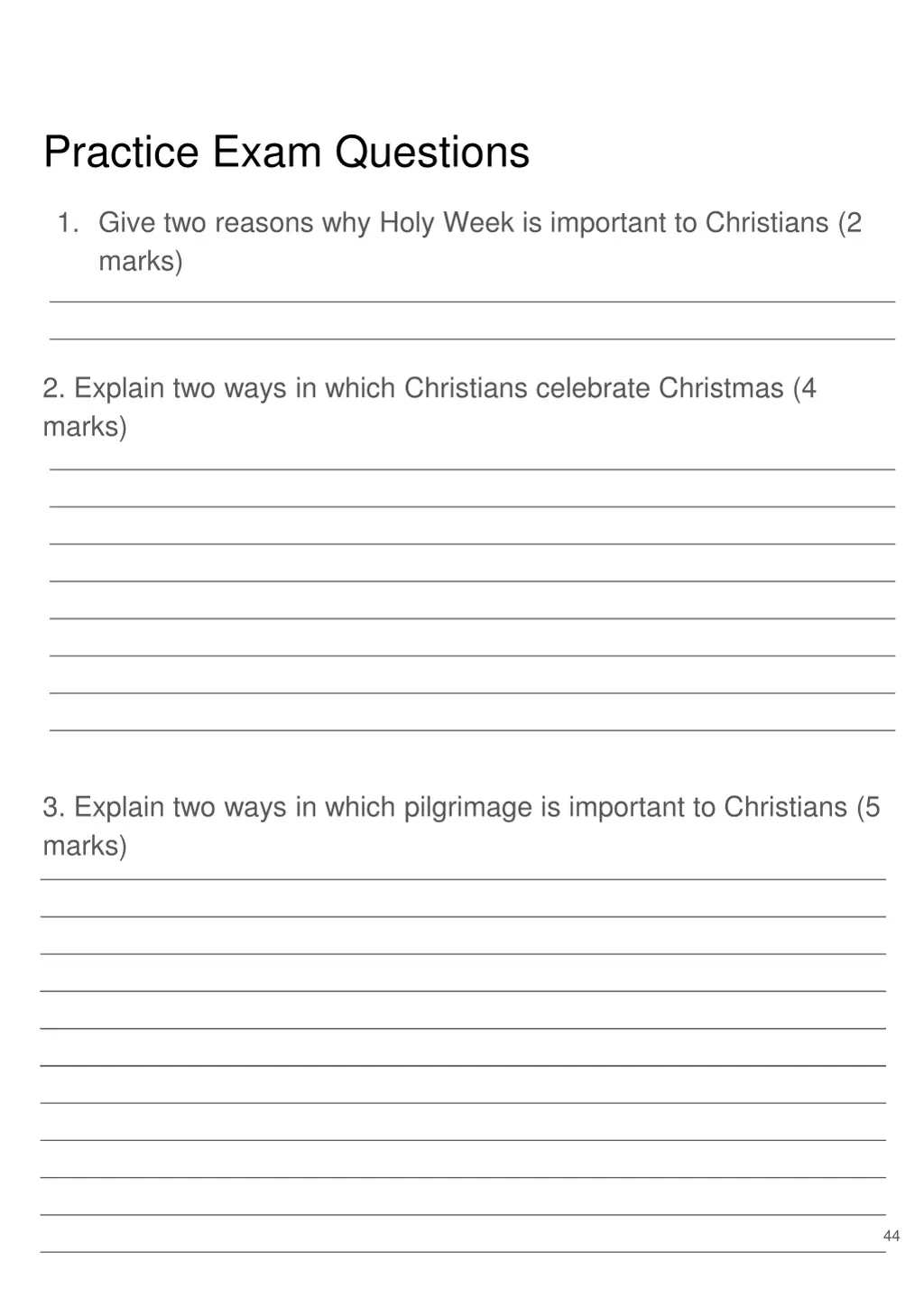 practice exam questions 15