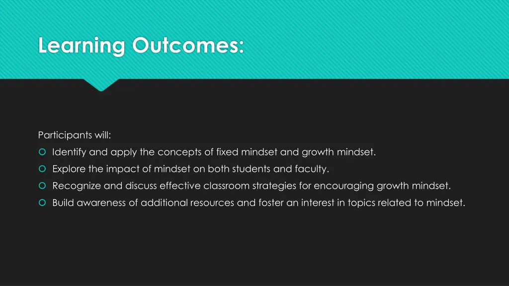 learning outcomes