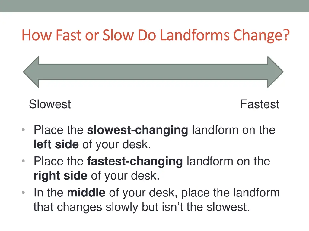 how fast or slow do landforms change 1