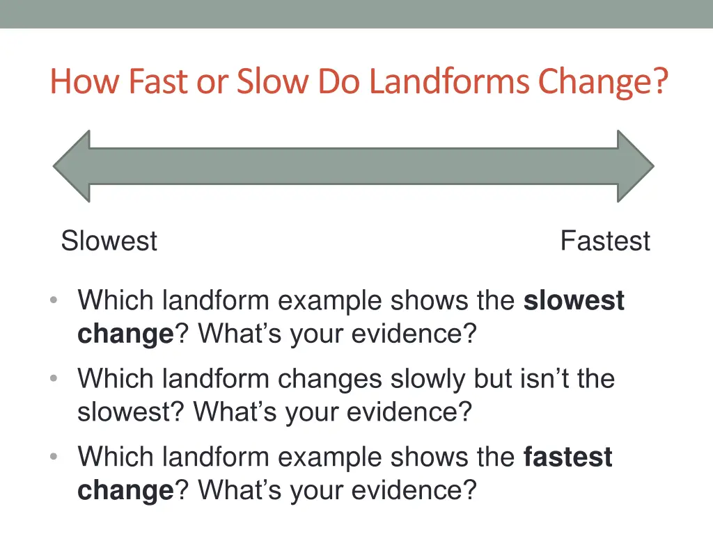 how fast or slow do landforms change 2