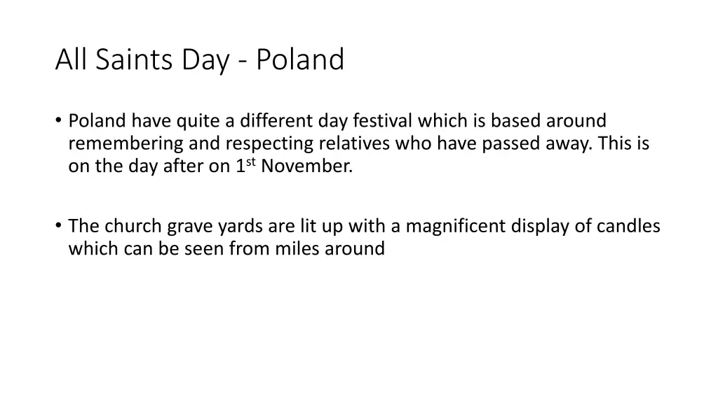 all saints day poland